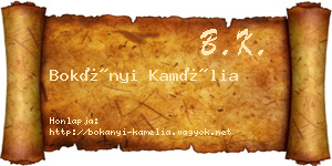 Bokányi Kamélia névjegykártya