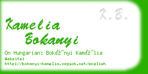 kamelia bokanyi business card